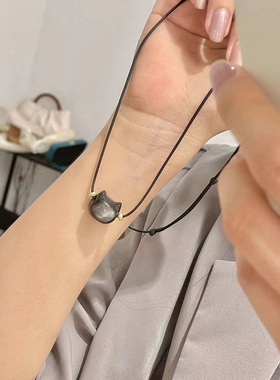 少女可爱项链金曜石男女