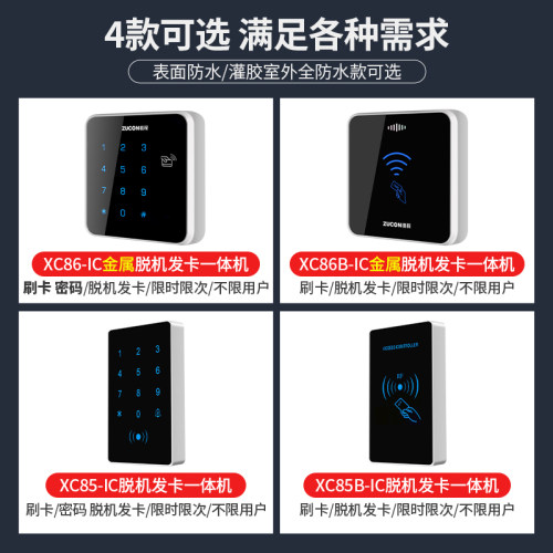 ZUCON祖程门禁系统IC脱机一体机发卡器XC86B小区限时限次读卡器 - 图1