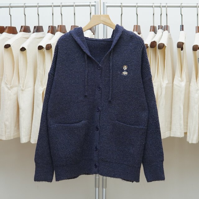 Knitted Sweater Versatile Solid Color ແຂນຍາວດຽວເຕົ້ານົມຫນາ Lapel ໃຫມ່ແມ່ຍິງ Sweater ແມ່ຍິງ