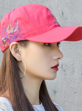 ins潮牌女生黄色软顶户外帽子
