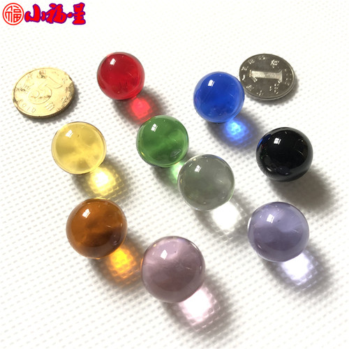 彩色水晶球16mm 玻璃珠跳棋弹珠1.6cm鱼缸装饰小号花瓶摆件按摩纯 - 图3