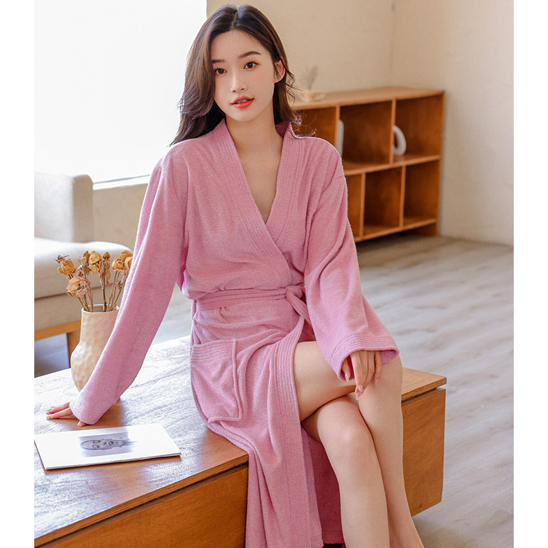 浴袍毛巾料吸水速干春夏季浴袍式浴衣酒店美容院女男长款浴巾睡袍,淘宝优惠券,粉丝福利购,淘宝优惠卷