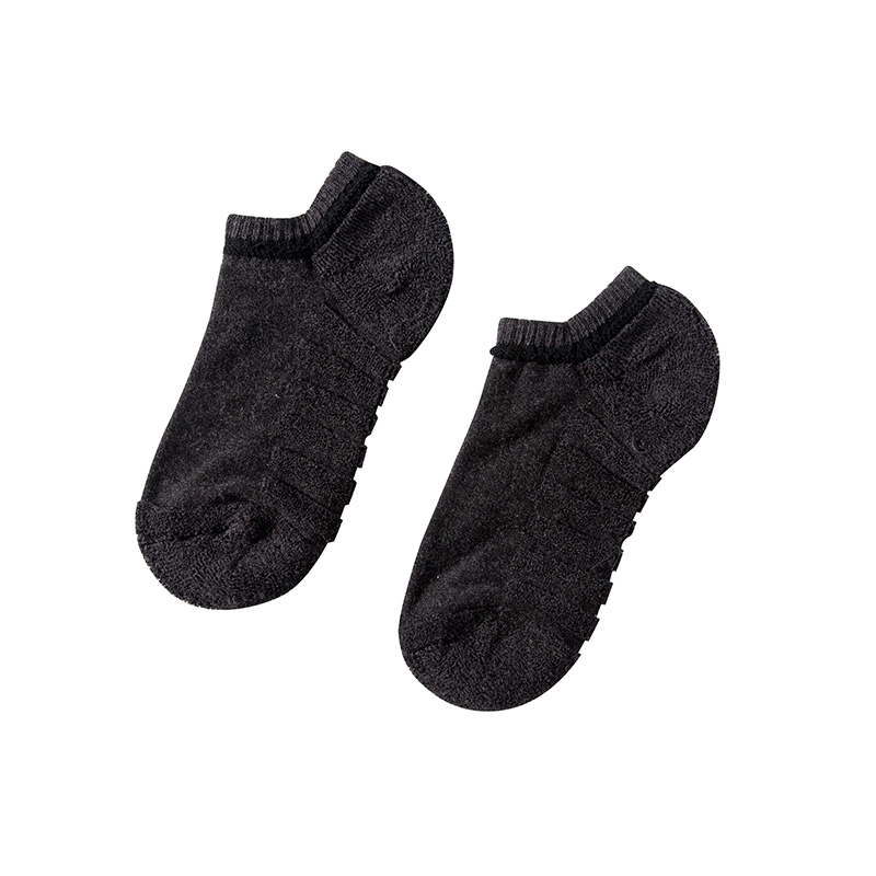 袜子男款夏天短袜夏季薄纯棉毛巾防滑不掉跟船袜女棉潮男士运动袜 - 图3