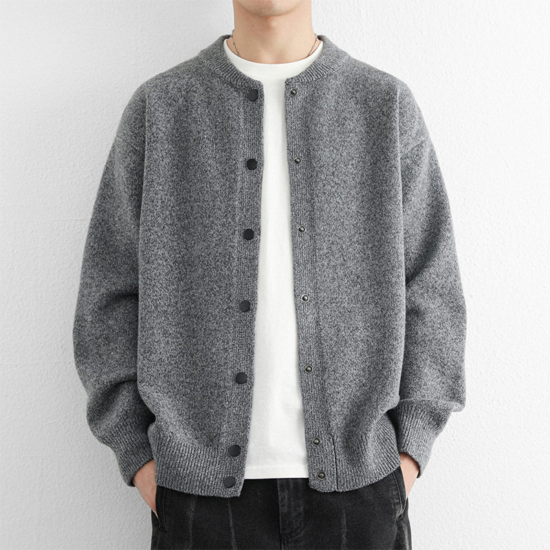 URSBOB2025秋冬新款男针织衫外套休闲宽松长袖青年圆领开衫上衣潮,淘宝优惠券,粉丝福利购,淘宝优惠卷
