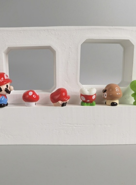 可爱超级马里奥小摆件电脑桌面车载中控显示屏治愈系装饰小玩意儿