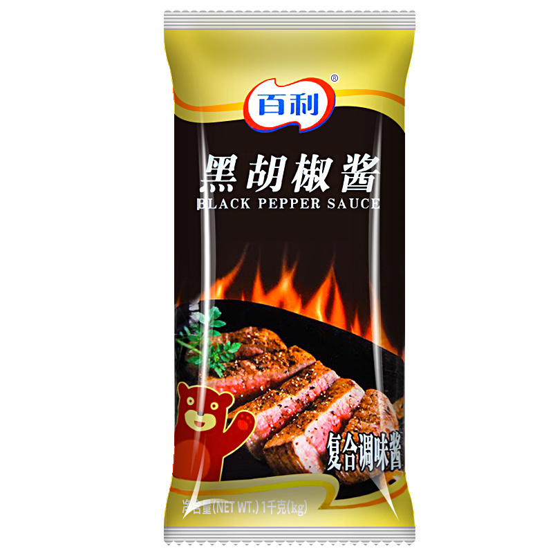 百利黑胡椒酱 1kg 烤肉酱拌饭火锅蘸料 黑椒牛排酱 汉堡手抓饼酱 - 图3