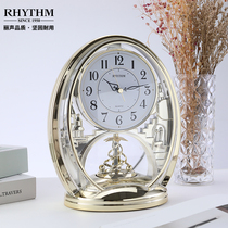 RHYTHM SOUNDSEAT BELL EU STYLE RETRO TABLE CLOCK LIVING ROOM OFFICE PENDULUM RHYTHMIC ROTARY PENDULUM Pendulum Silent clock