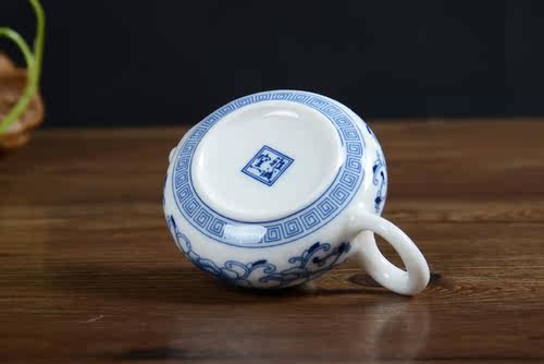 【雅诚】青花陶瓷高档半手工古韵大如意茶壶 高温瓷釉中彩泡茶壶 - 图1