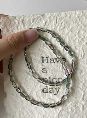 潋滟｜Ojala原创新中式幻彩琉璃项链简约高级感百搭叠戴饰品