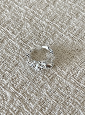 银色不规则戒指轻奢小众时尚高级感复古ins风Vintage指环