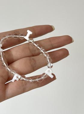 Ojala原创天然白水晶字母贝壳手链mbti16人格礼物ins风时尚高级感