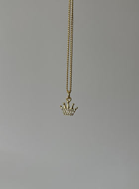 Ojala王冠吊坠项链小众设计通勤百搭锁骨链饰品女