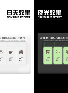 家用透明夜光开关标识贴
