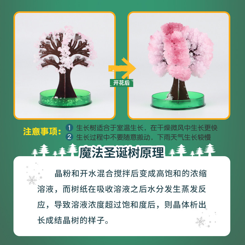 儿童纸树开花魔法圣诞树水晶种植浇水开花科学实验套装节玩具礼物,淘宝优惠券,粉丝福利购,淘宝优惠卷