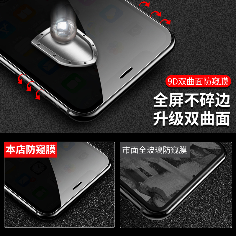 适用iPhone14钢化膜13苹果13Promax防窥12防偷窥X手机14Promax号14plus抗摔pormaxs全屏pmax十四mini防X11Pro
