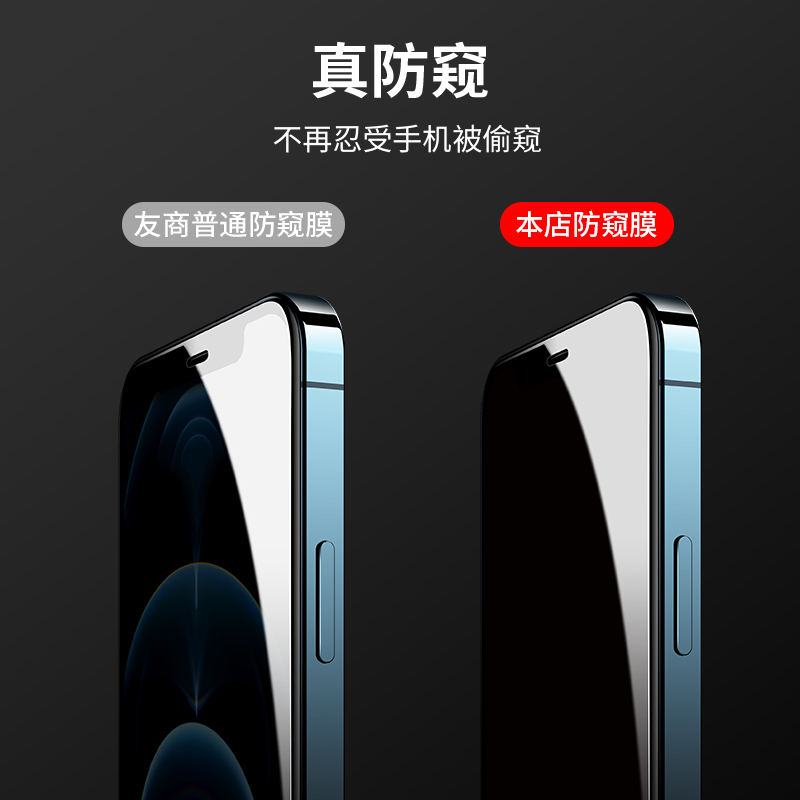 适用苹果13钢化膜防窥iphone11防窥膜12防偷窥14pro新款x全屏十三防摔XR手机xs覆盖XsMax窥屏8plus7贴膜6偷窥 - 图3