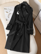 Ensemble de jour Black Windcoat Jacket Femme 2024 Chunqiu Nouveaux sens avancés avec un petit manteau sous-épaisque Hepburn