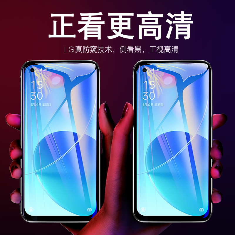 适用opporeno6pro防窥钢化水凝膜reno6手机防窥膜oppo全屏por+防偷窥贴膜opporeon新款oppreno曲面十保护软膜 - 图3