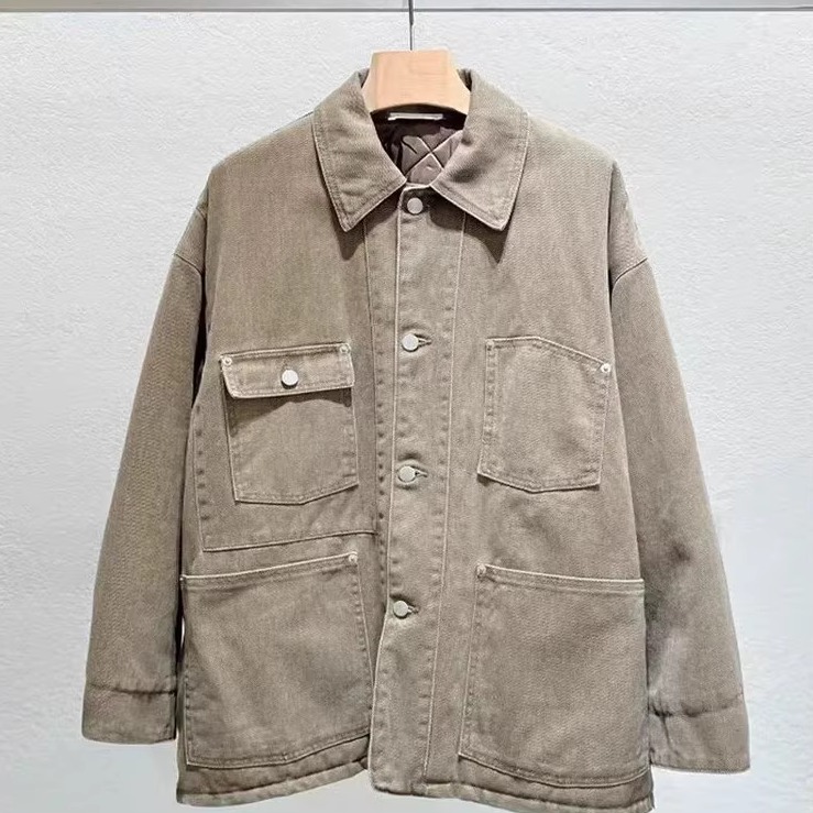 高品质!statement韩国2025秋季宽松显瘦夹棉牛仔外套女薄款棉衣 - 图1