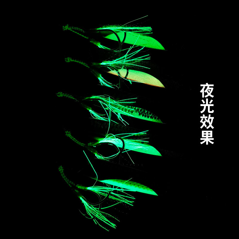 3D夜光鱼鳞UV铁板铅鱼海钓马鲛鲅鱼马友炮弹鱼带亮片三本钩路亚饵,淘宝优惠券,粉丝福利购,淘宝优惠卷