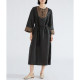 ຮ່ອງຮອຍຂອງ lingering lingering old tortoise pattern silk cloud yarn embroidered round neck robe women's 100% mulberry silk waist dress