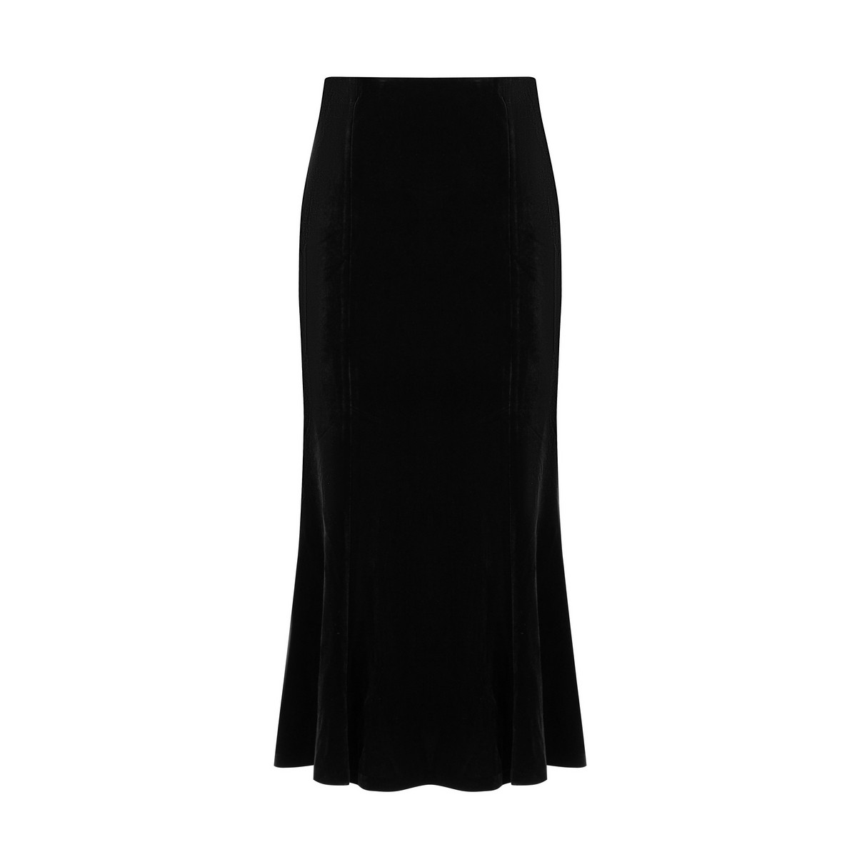 LULUALWAYS冬季新款优雅黑丝绒鱼尾长半身裙