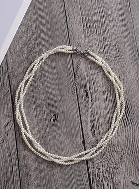 仿珍珠女小米珠叠戴短款项链