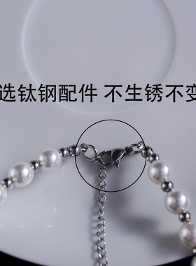 小香风16mm仿珍珠短项链