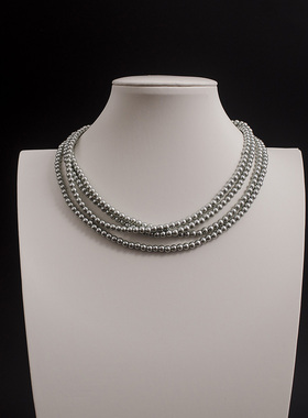 简约超长缠绕多层叠戴圆珠链