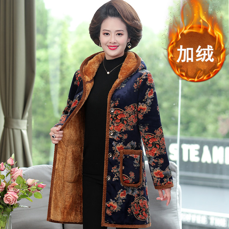 千丝鹿妈妈冬装中长款中老年女装 千丝鹿中老年女装