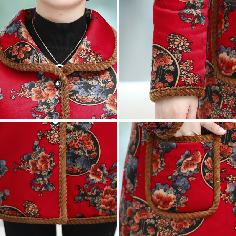 千丝鹿中长款中老年女装妈妈棉衣 千丝鹿中老年女装