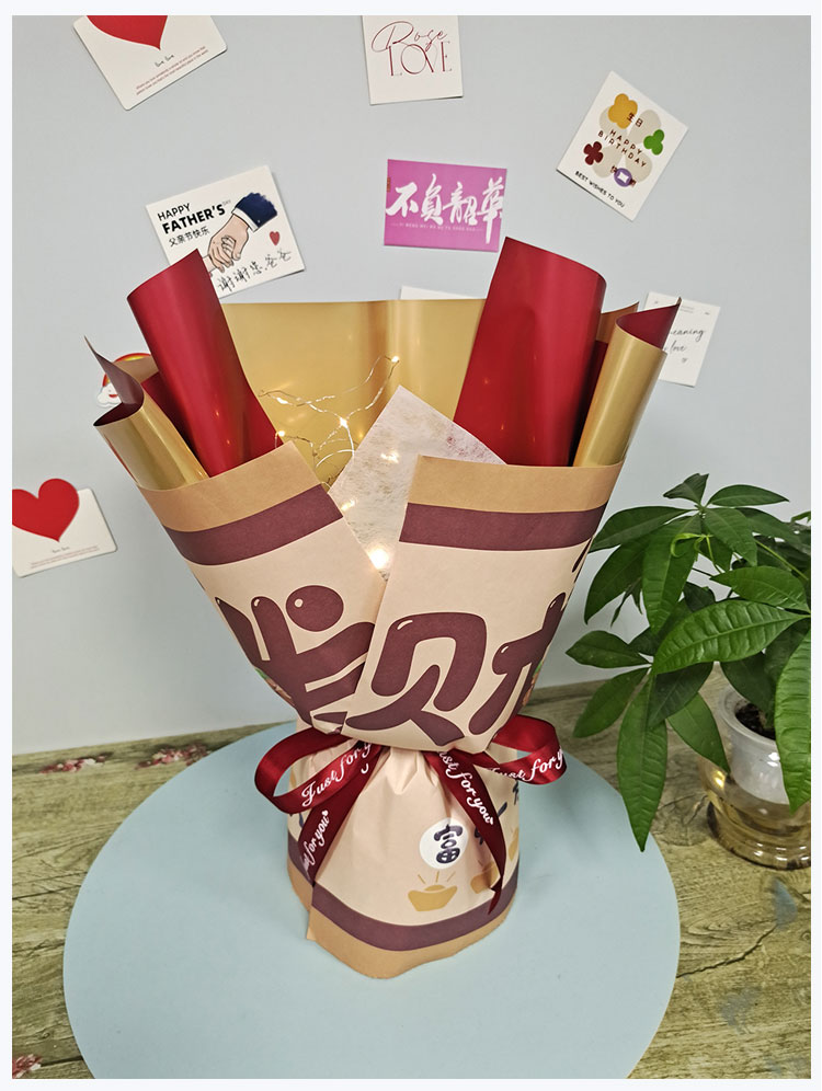 发财暴富红包花束半成品包装纸彩票材料diy生日礼物男生有钱花束