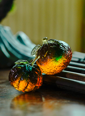 琉璃柿柿如意桌面装饰摆件