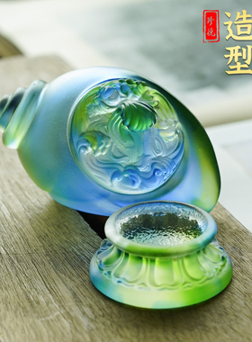 琉璃右旋白海螺妙音海螺装饰摆件