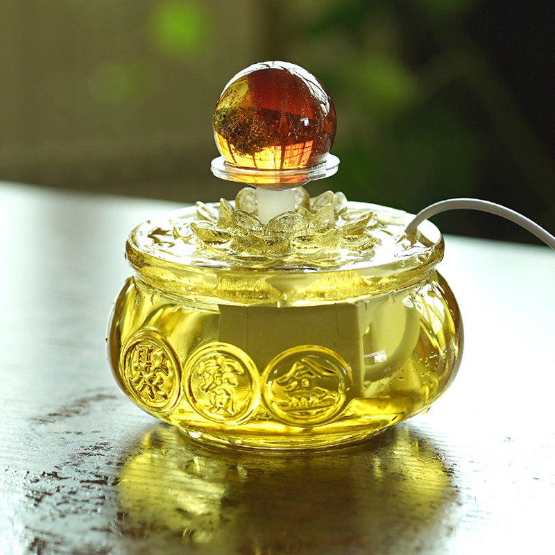 财源滚滚时来运转流水生财摆件循环水聚宝盆摆件送礼风水轮转运球 - 图3