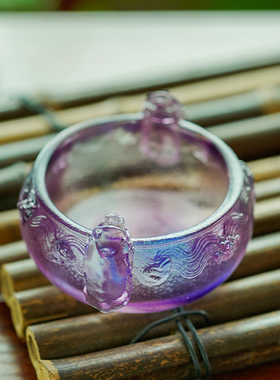 古法琉璃貔貅聚宝盆桌面摆件