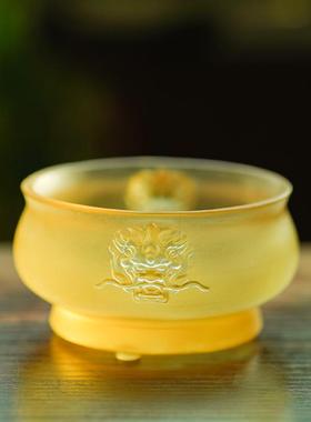 琉璃狮首耳香炉创意礼品摆件