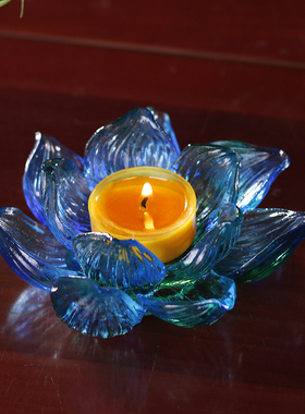 珍悦琉璃莲花烛台家居室内