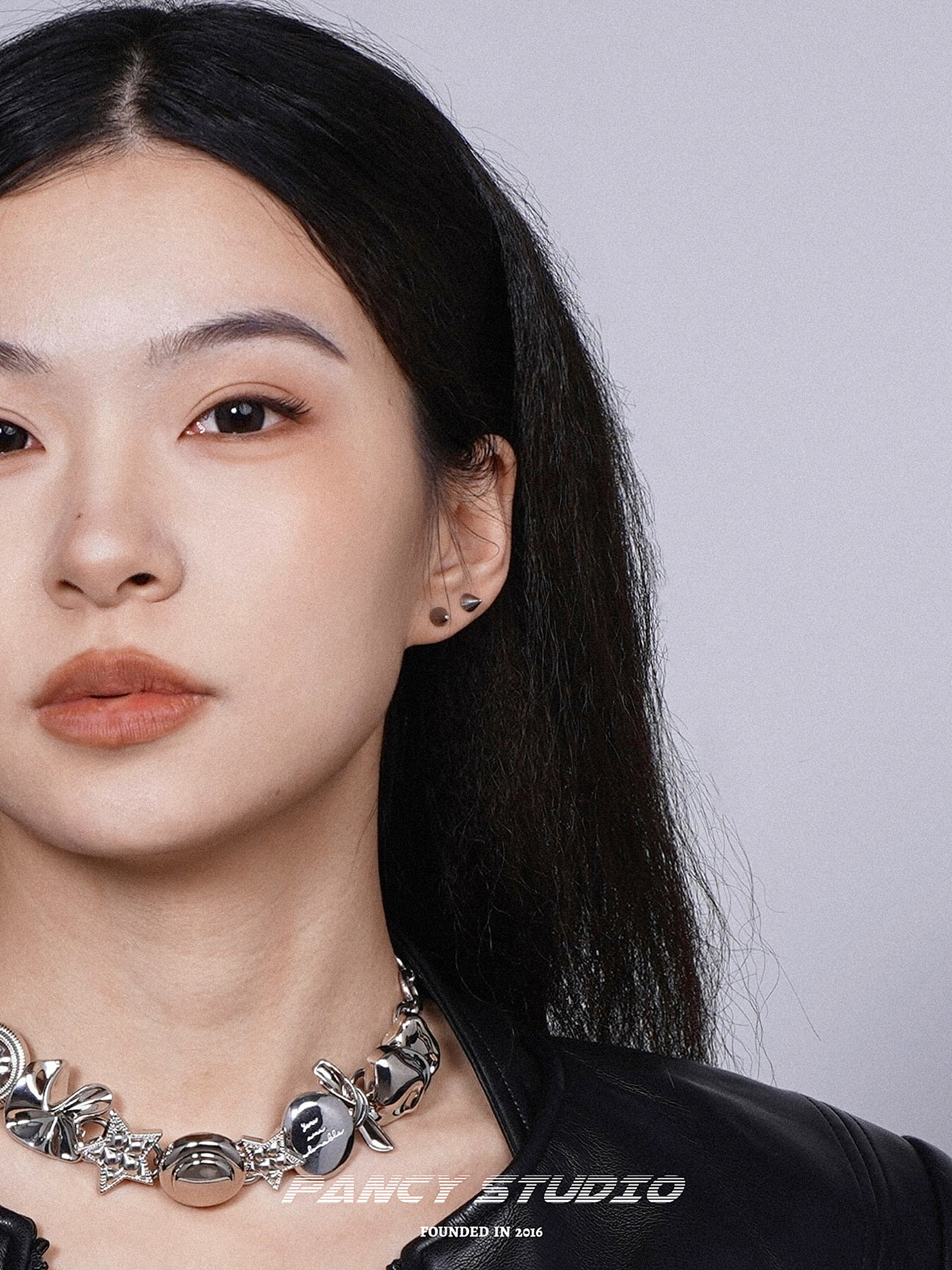 PANCY金属朋克钛钢铆钉耳钉小众冷淡个性暗黑不掉色耳饰男女潮酷 - 图0