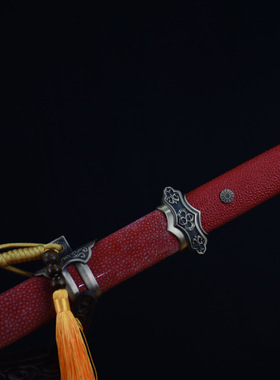 龙泉市刀剑T10烧刃鱼皮宝剑手工