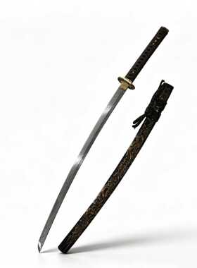 一体大马士革纹日本刀东洋居合刀武士刃长刀katana道具收藏未开刃