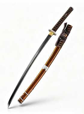 镜面半太刀日本居合长刀手工武士刃锰钢武式刀Tachi工艺品未开刃