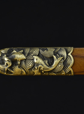 龙泉市刀剑花纹钢发红清剑手工