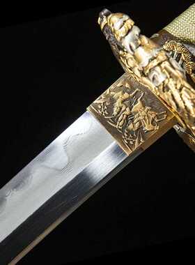 高档手工katana日式打刀鎏金龙纹刀镡红漆鞘武士刃收藏刀剑未开刃