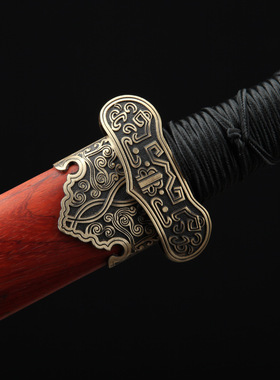 龙泉市刀剑花纹钢一体双手刀黑今