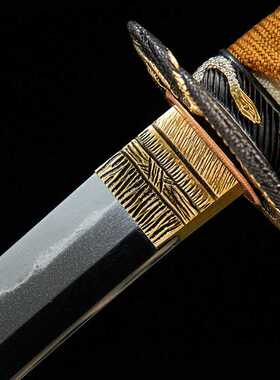 高档手工乌兹钢日本刀一体长刀剑大漆打刀武士刃居合katana未开刃