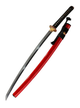 海龙打刀锻打T10钢日本刀红色