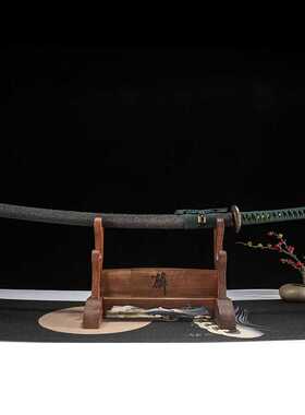 一体手工日本武式刀东洋长刀居合道龙泉刀剑黑色兵器katana未开刃