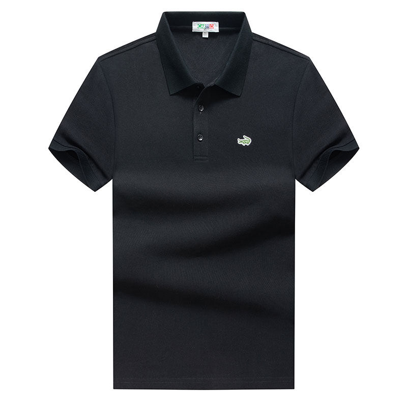 鳄鱼男短袖宽松翻领纯色全棉polo衫 致简服饰T恤