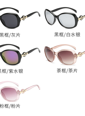 太阳镜女防紫外线2024新款韩版潮优雅时尚明星款复古圆脸女士墨镜